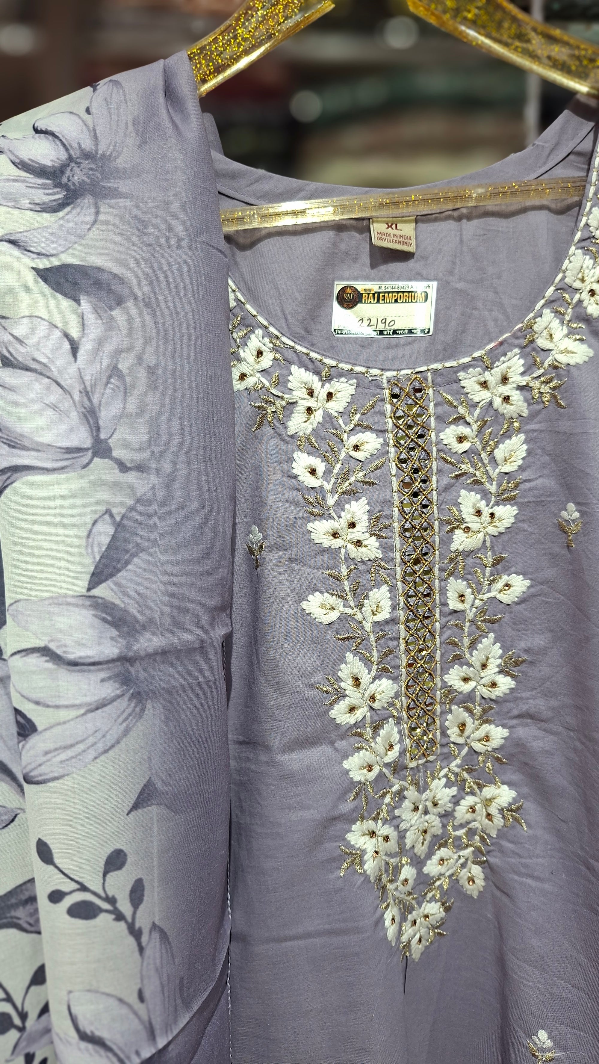 Premium Quality Ready made cotton Blend suit in Blue and white colour