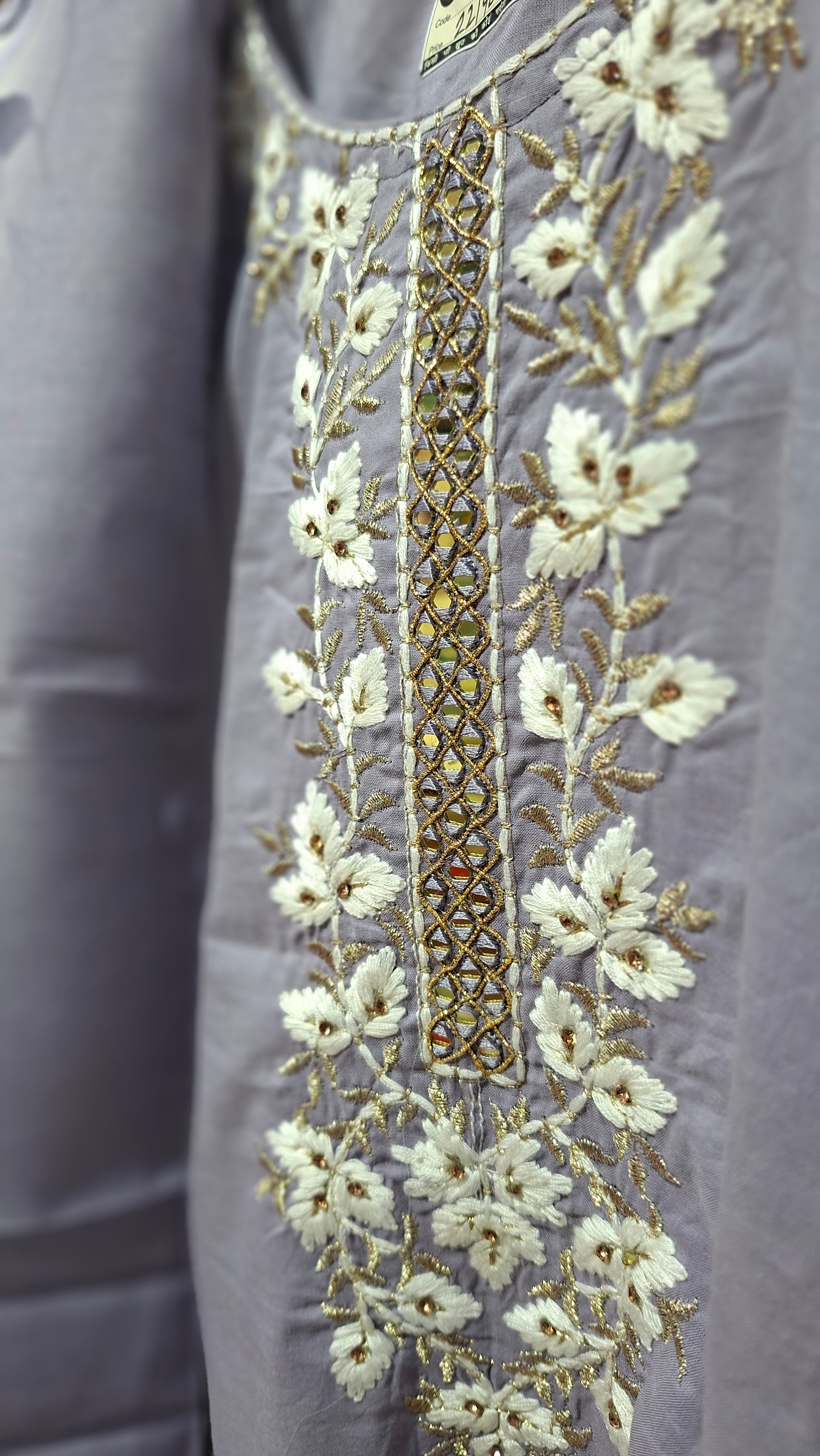 Premium Quality Ready made cotton Blend suit in Blue and white colour