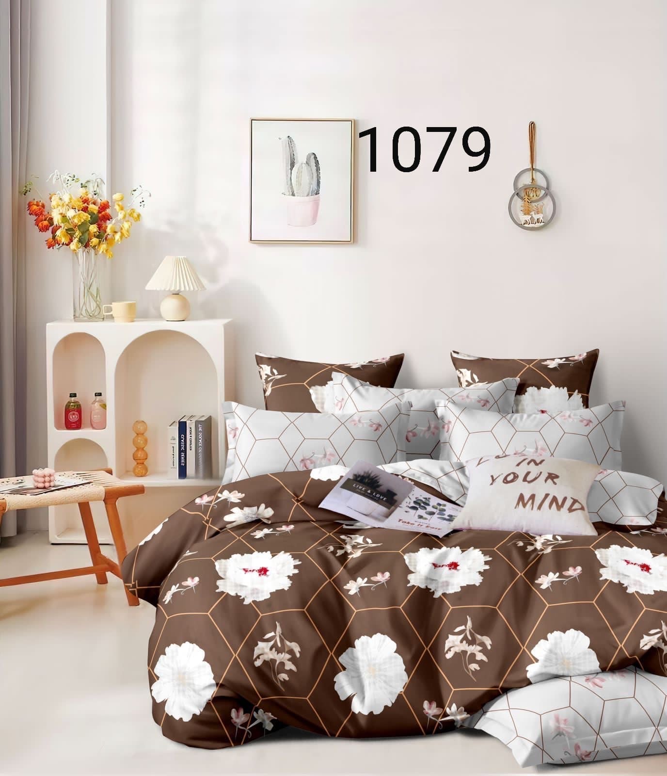 Double bed king size comforter bedsheet with pillow covers