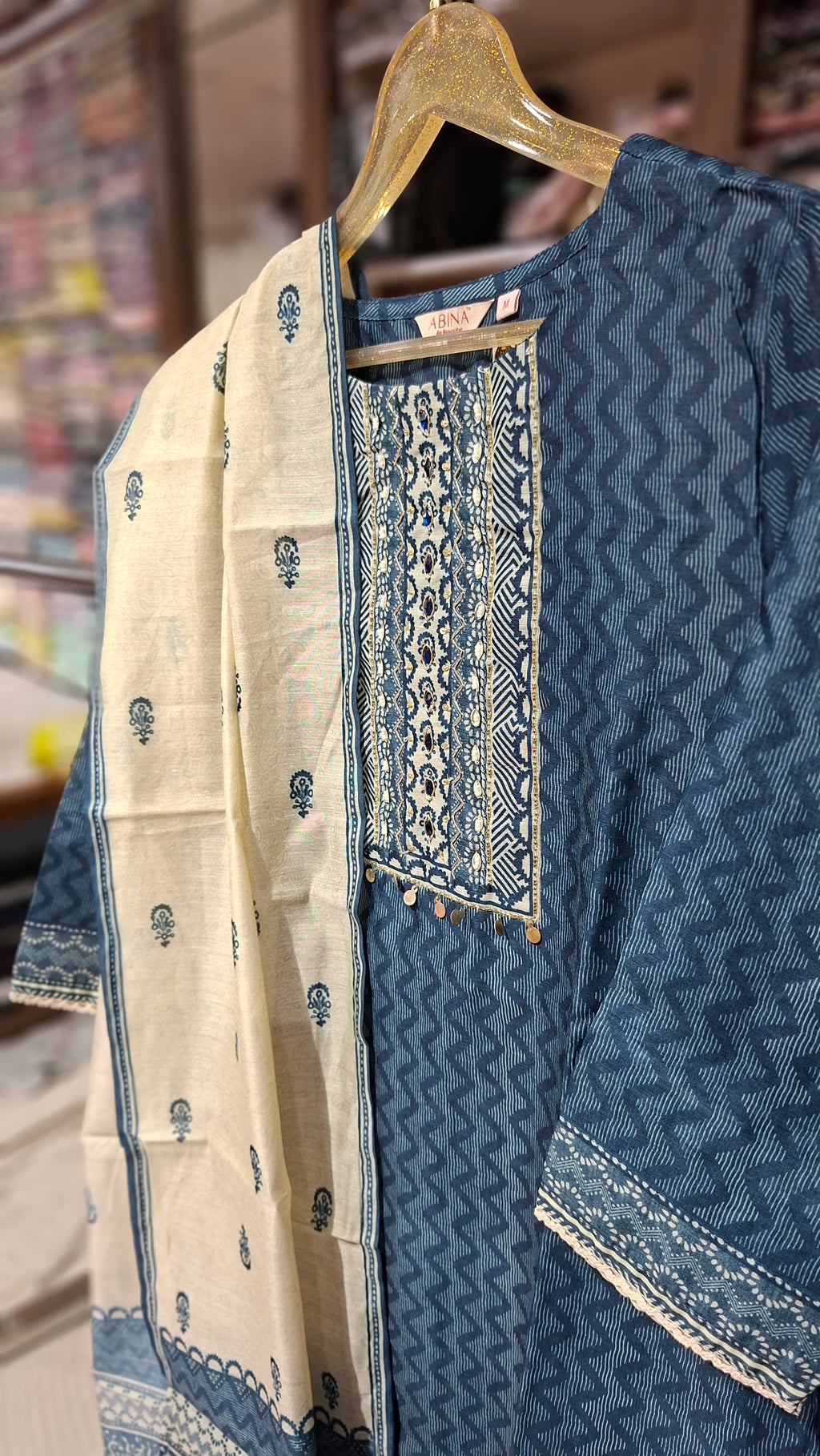 Premium Quality Ready made cotton Blend suit in Blue colour