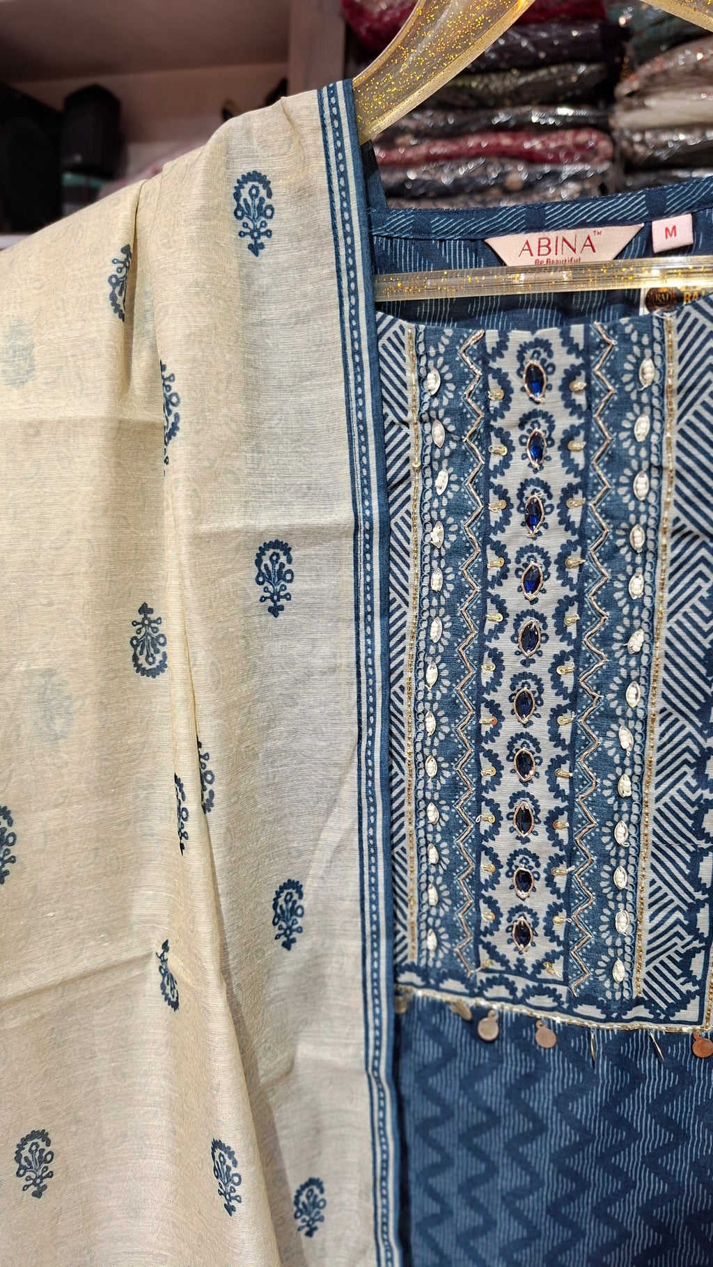 Premium Quality Ready made cotton Blend suit in Blue colour