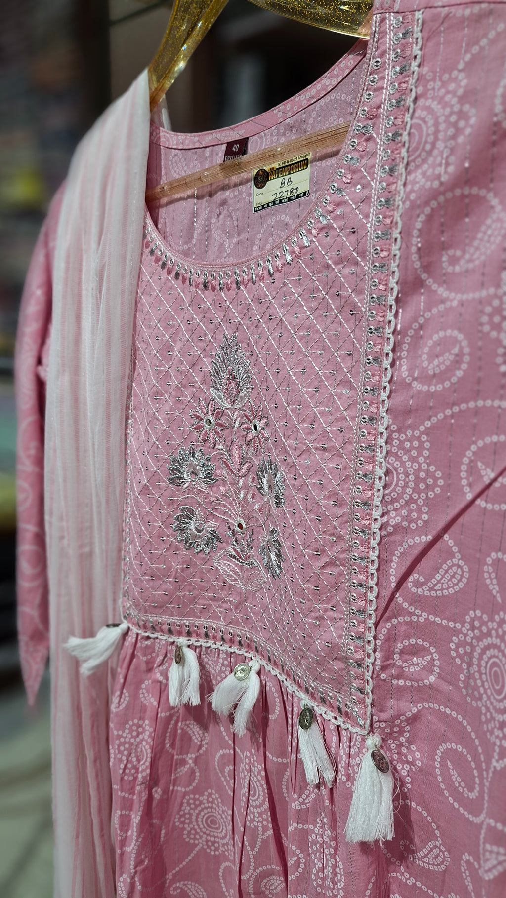 Premium Quality Ready made cotton Blend suit in Baby pink colour