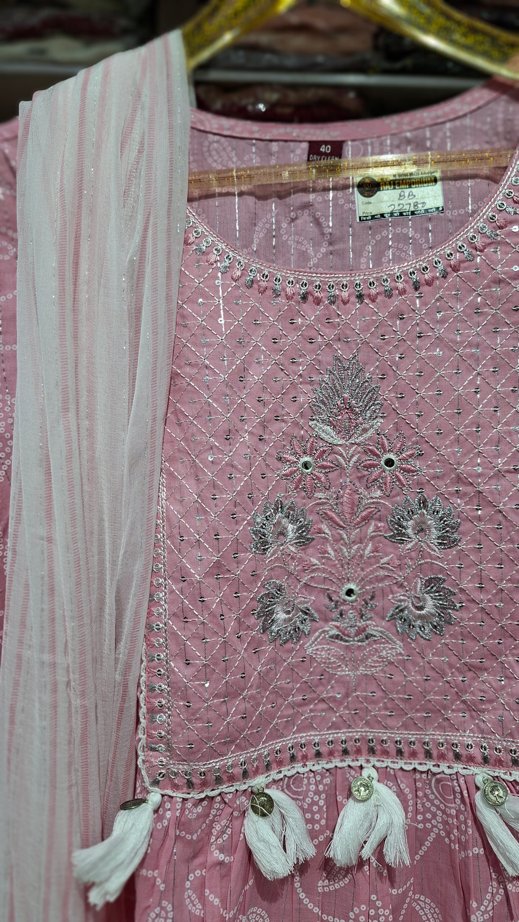 Premium Quality Ready made cotton Blend suit in Baby pink colour