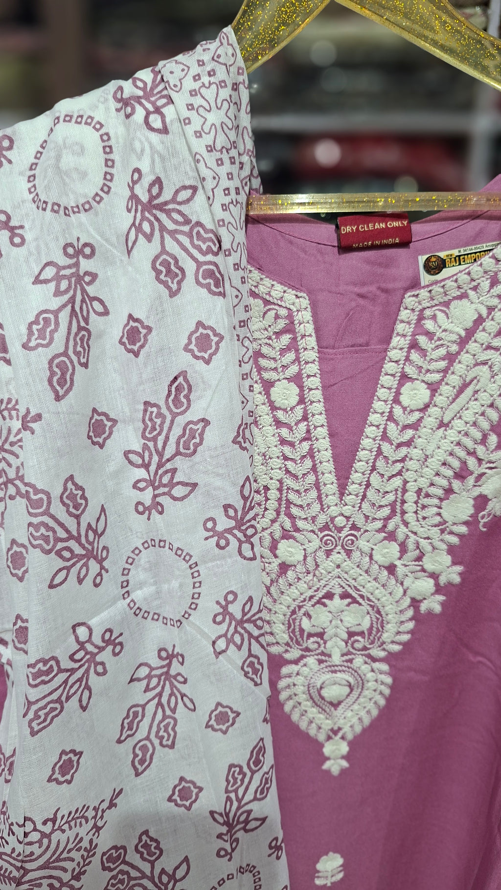 Premium Quality Ready made cotton Blend suit in pink colour