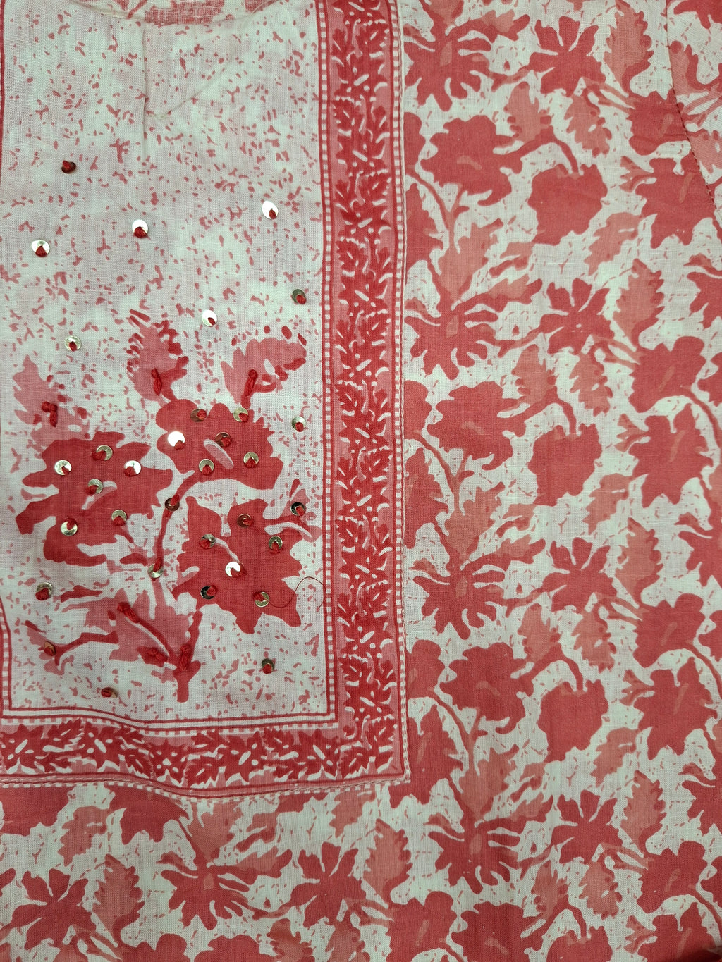 Ready made hand print Premium Quality suits in Red color prints