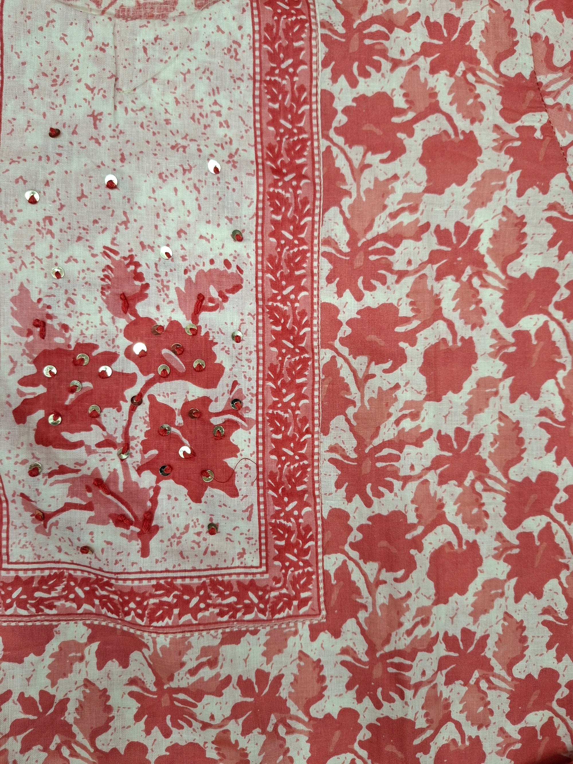 Ready made hand print Premium Quality suits in Red color prints