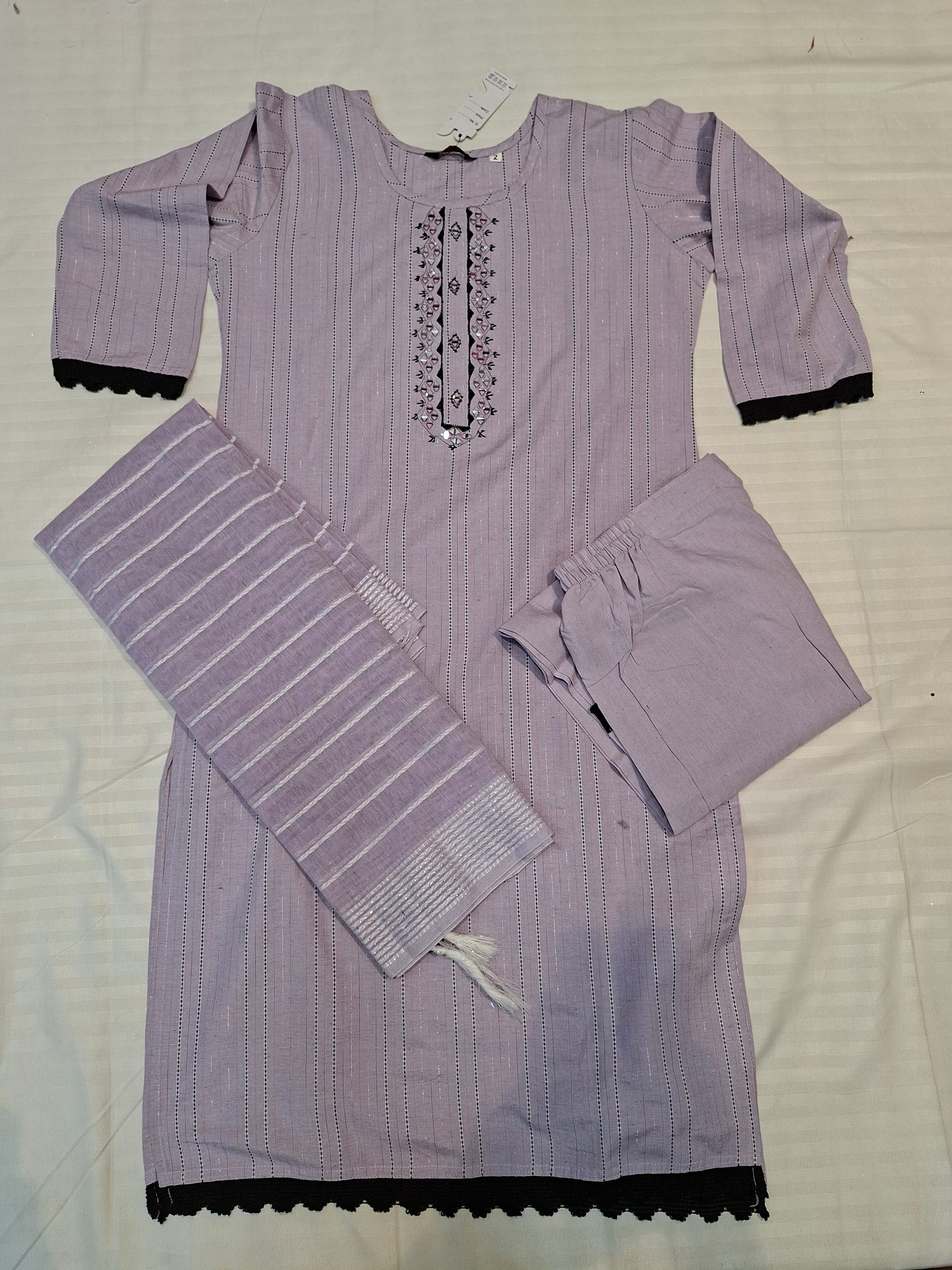 Ready made hand print Premium Quality suits in Purple color prints