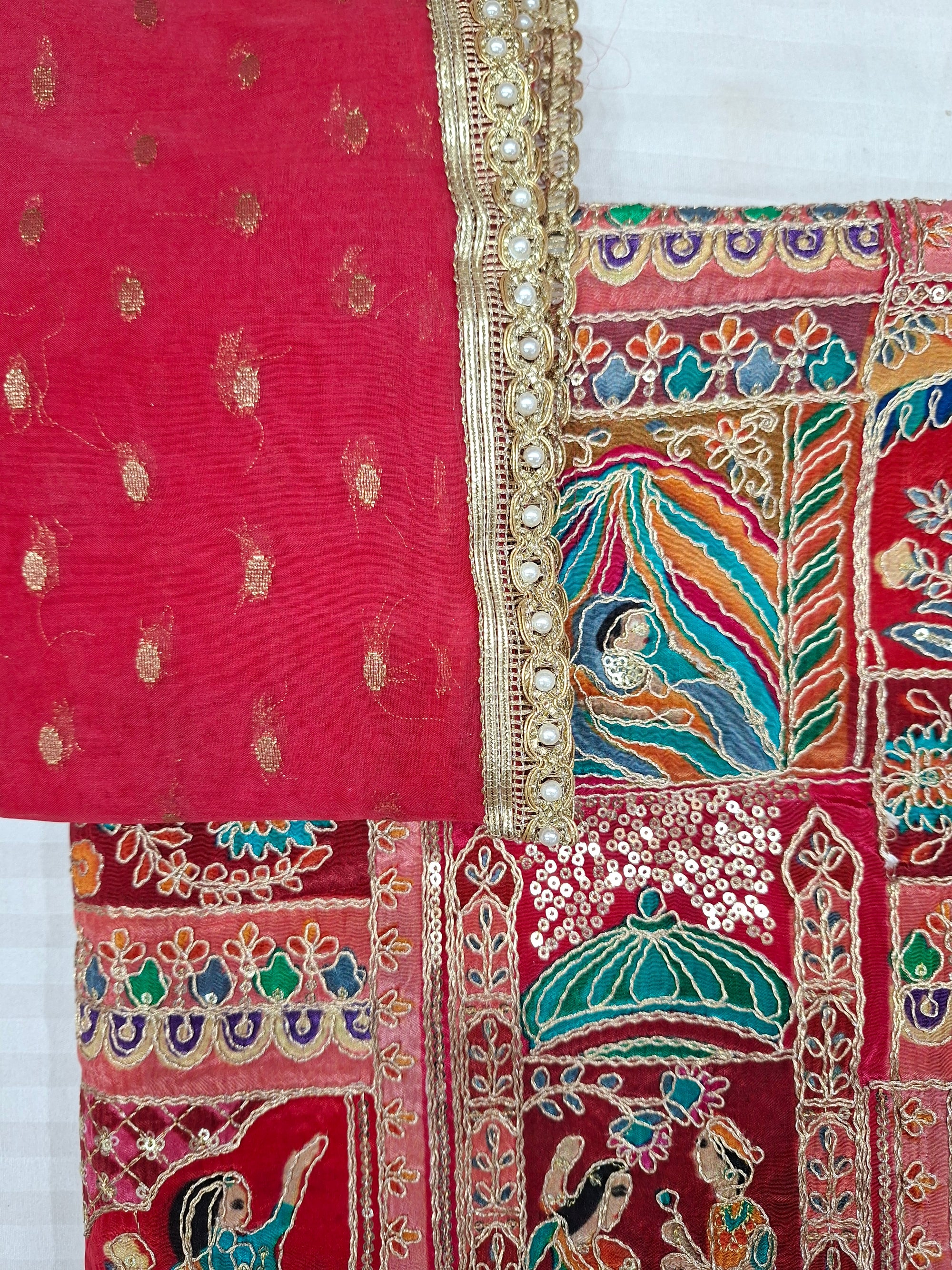 Special Raja Rani premium handprint unstitched suit