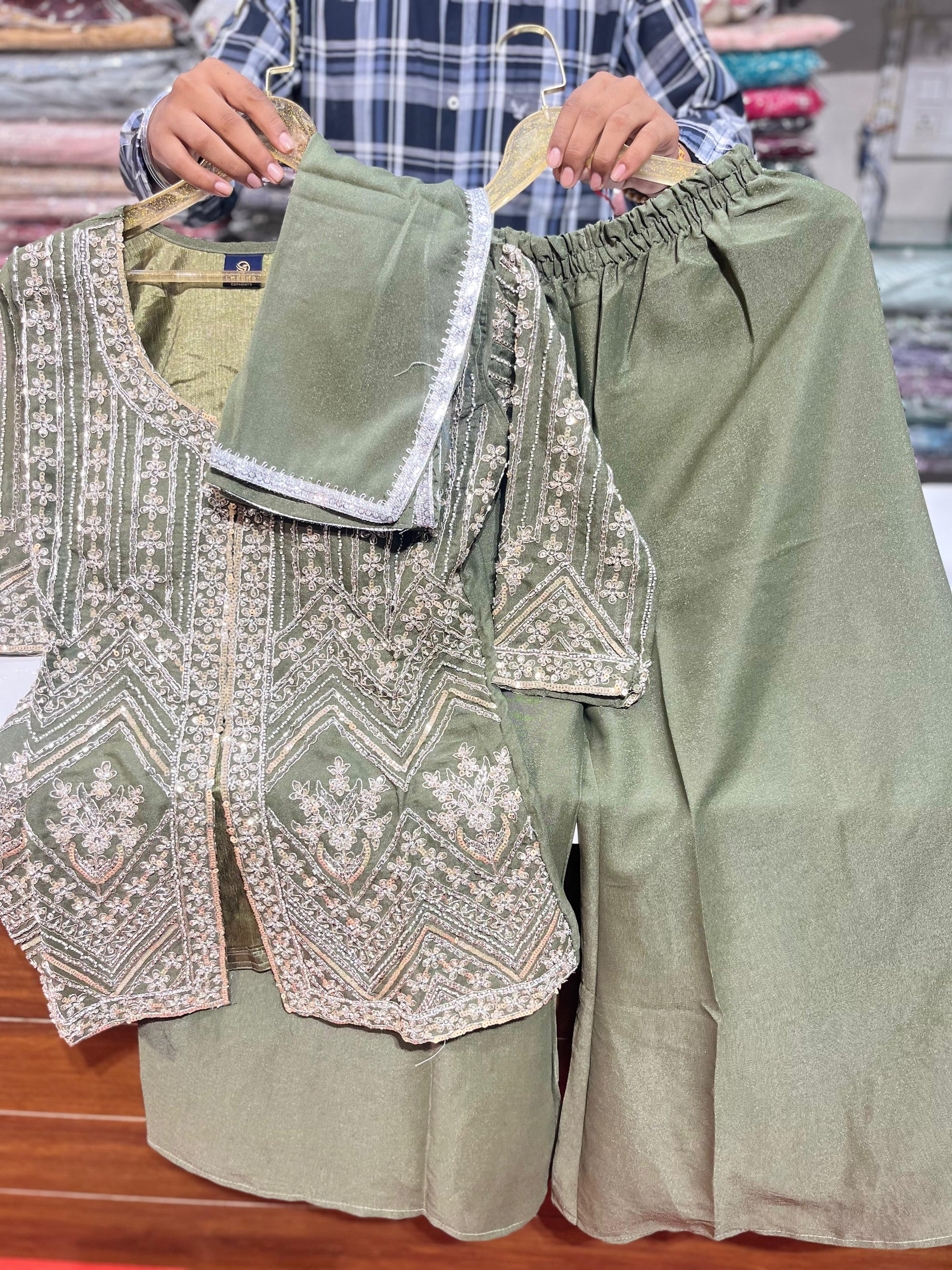 Front cut readymade premium suits with Duppata And Bottom