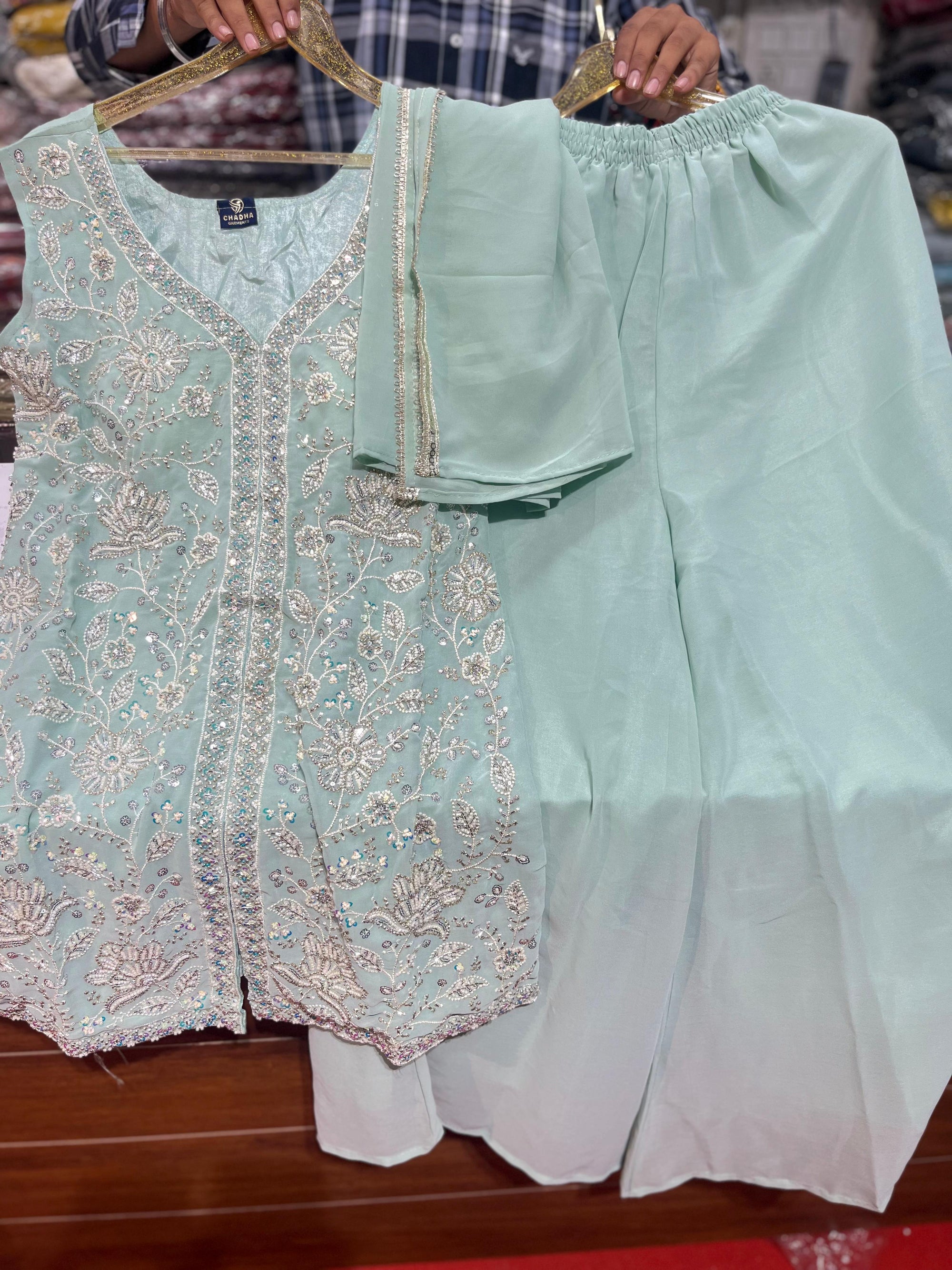 Front cut readymade premium suits with Duppata And Bottom