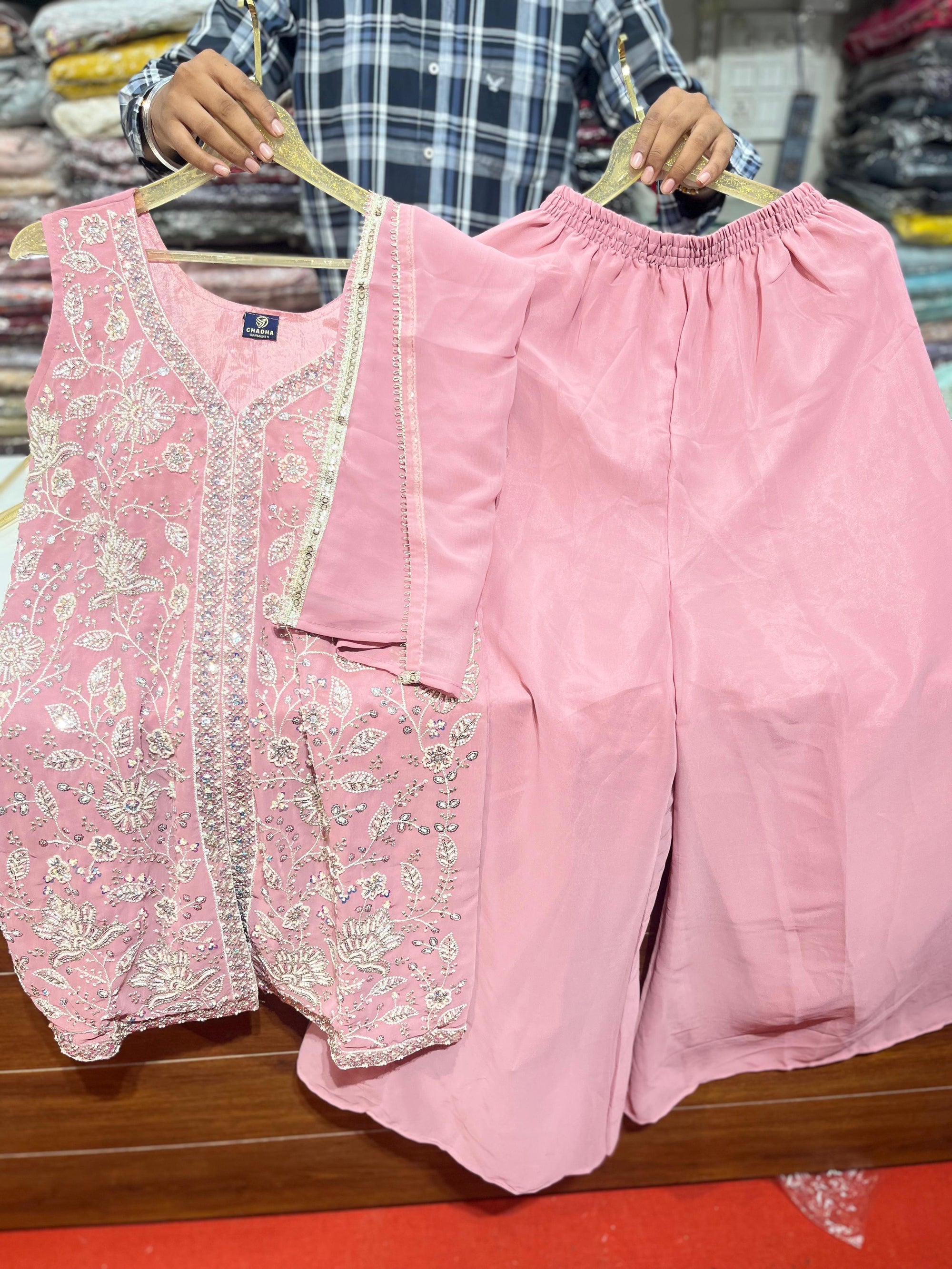 Front cut readymade premium suits with Duppata And Bottom