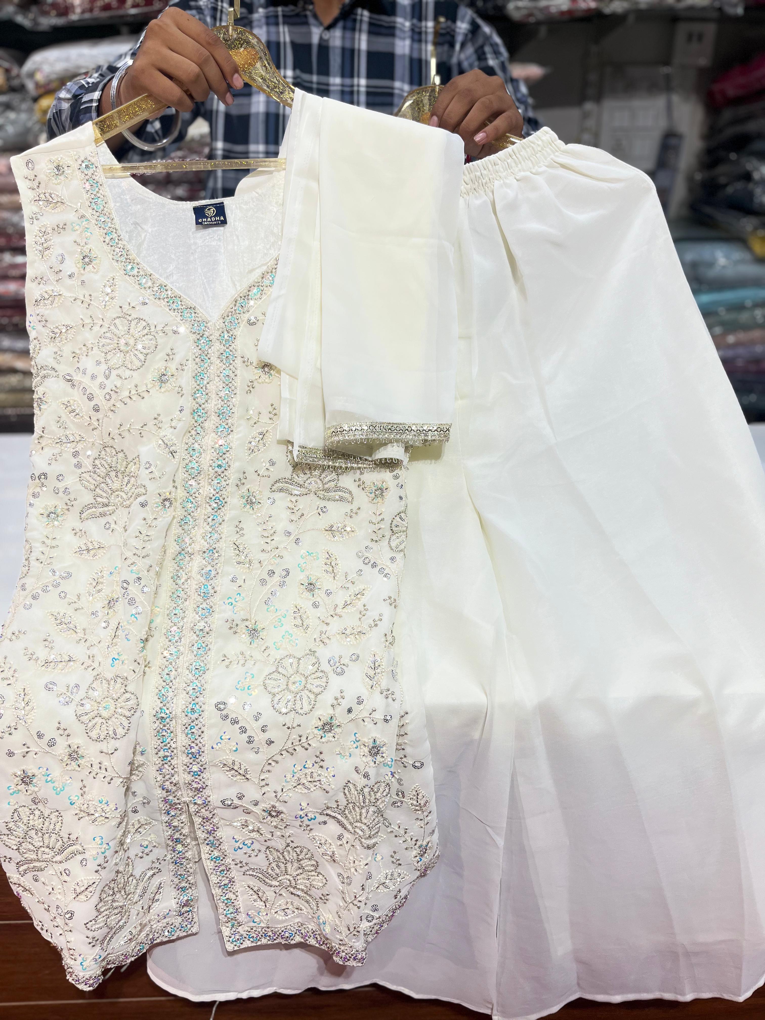 Front cut readymade premium suits with Duppata And Bottom