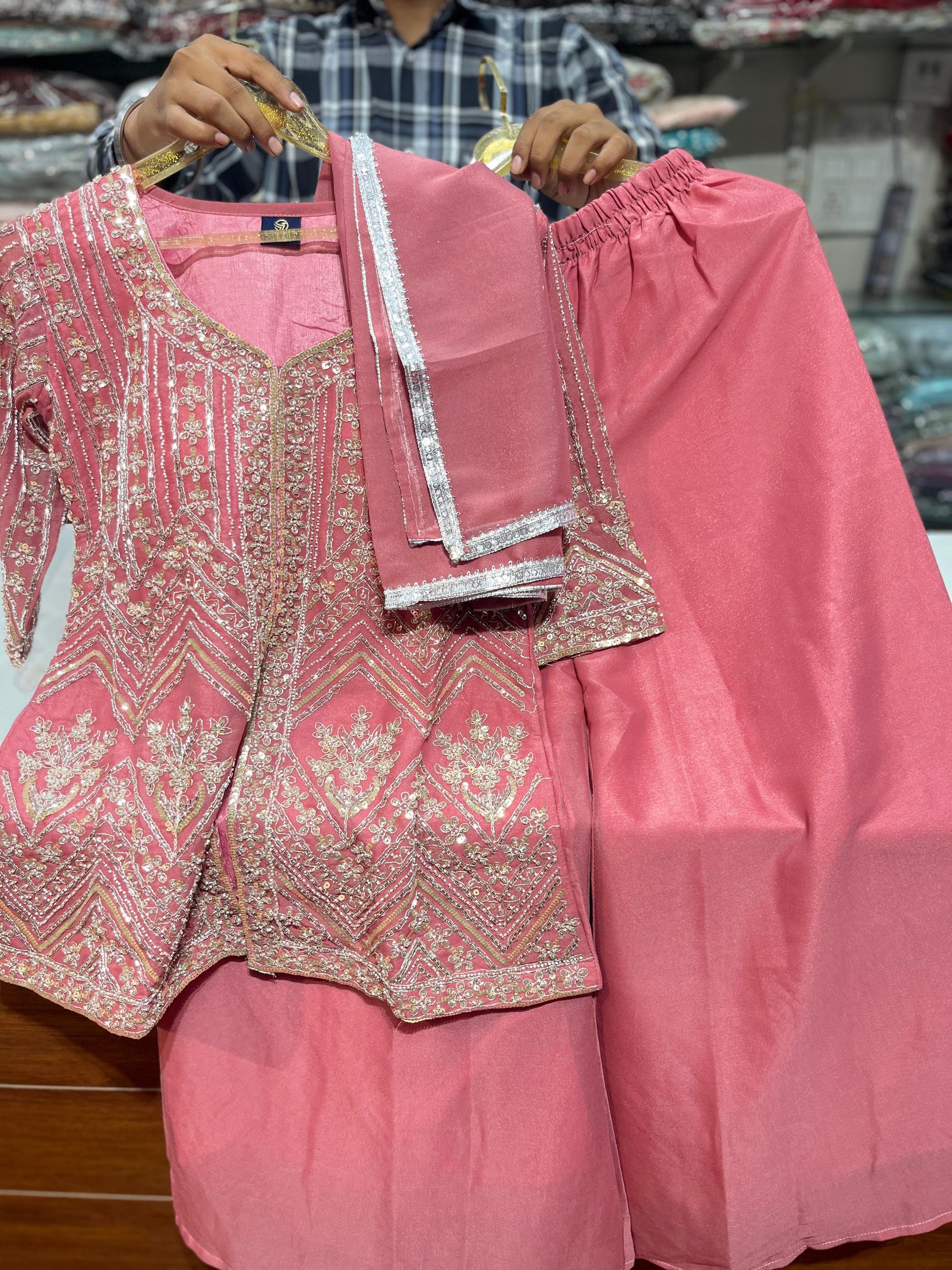 Front cut readymade premium suits with Duppata And Bottom