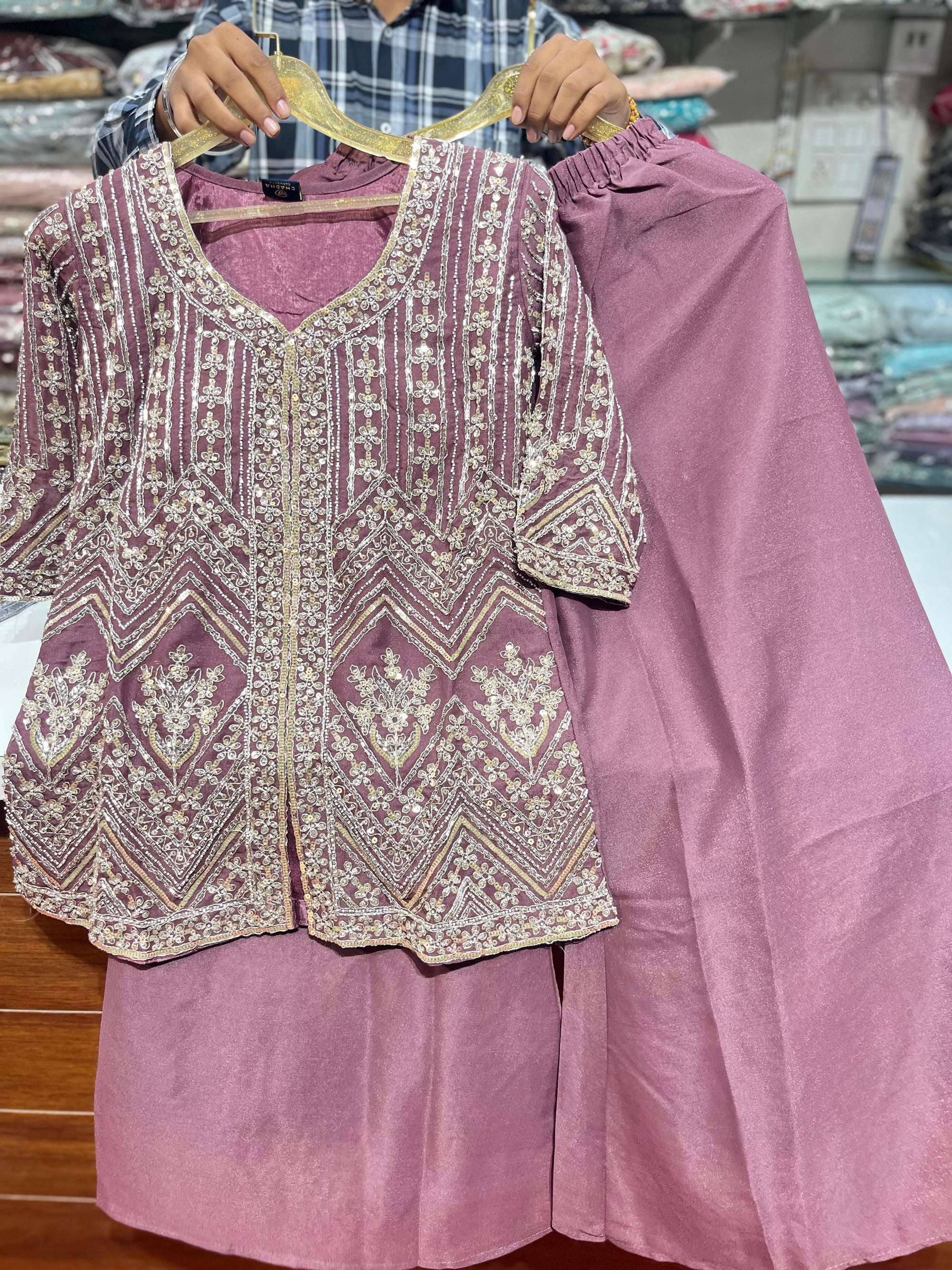 Front cut readymade premium suits with Duppata And Bottom