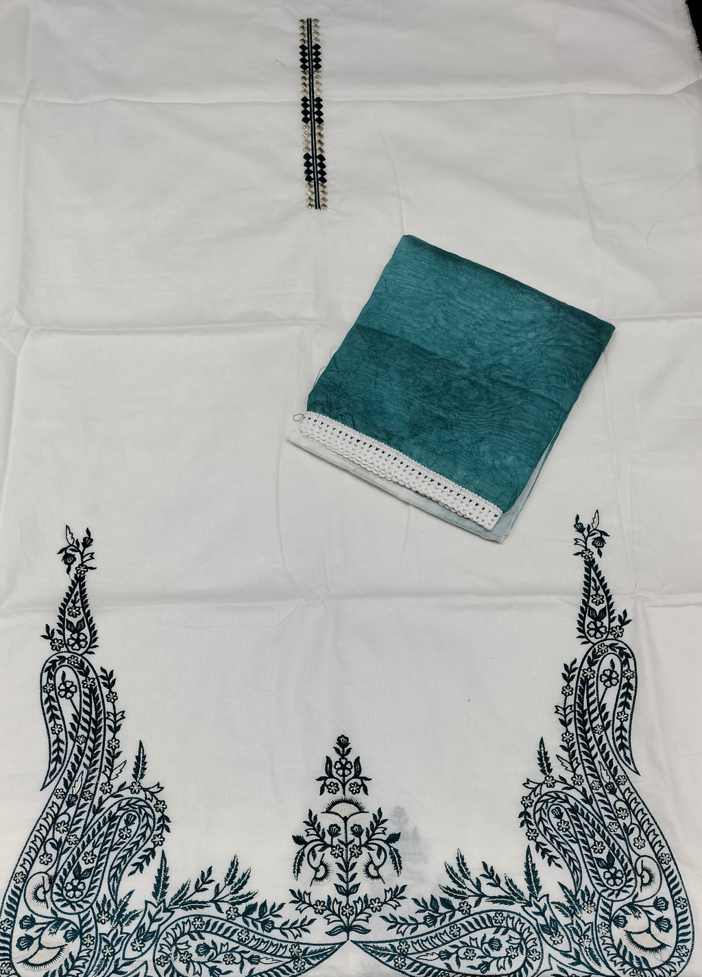 Cotton Unstitched Hand print Premium Suit in Blue colour prints