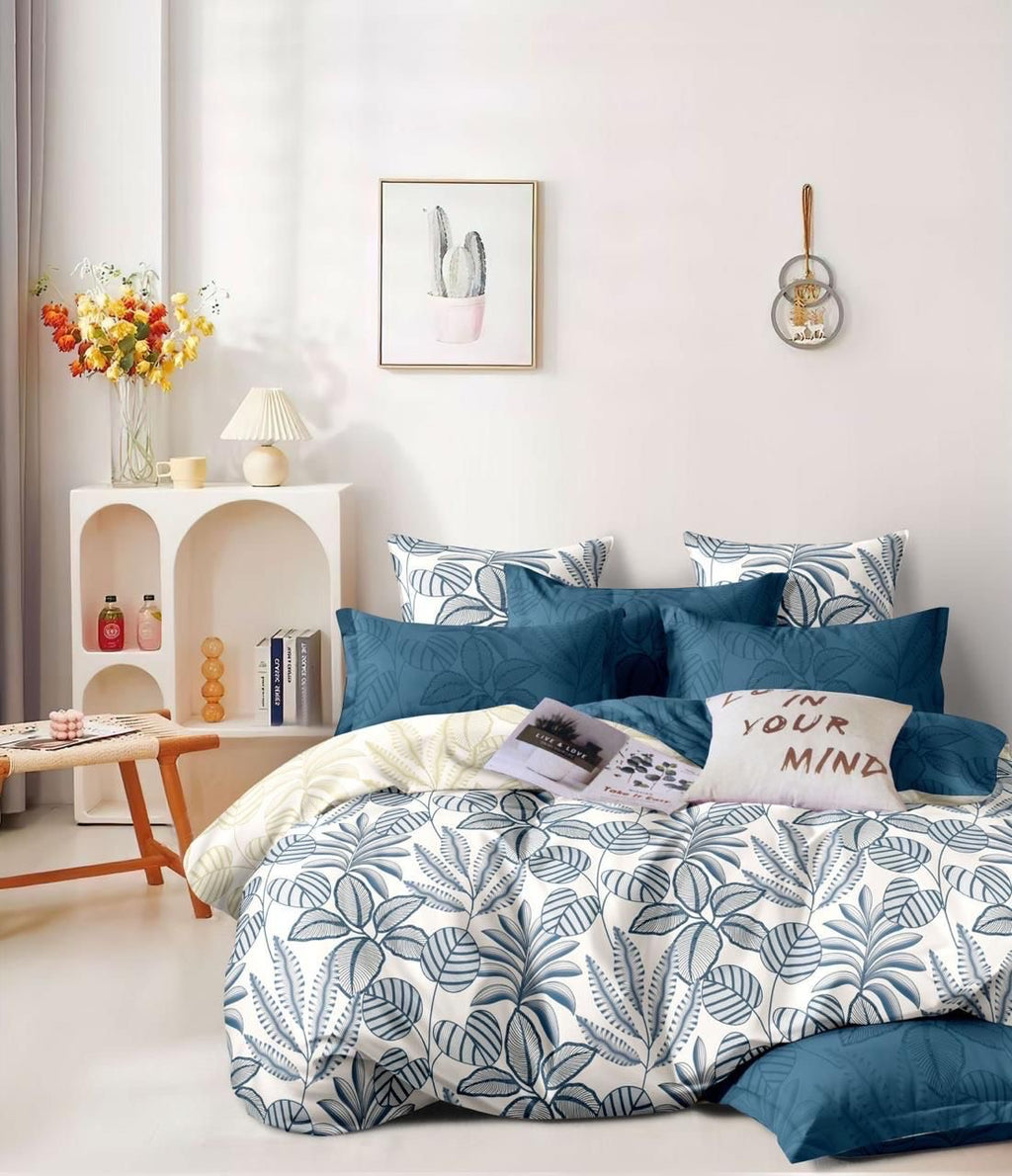 Double bed king size comforter bedsheet with pillow covers